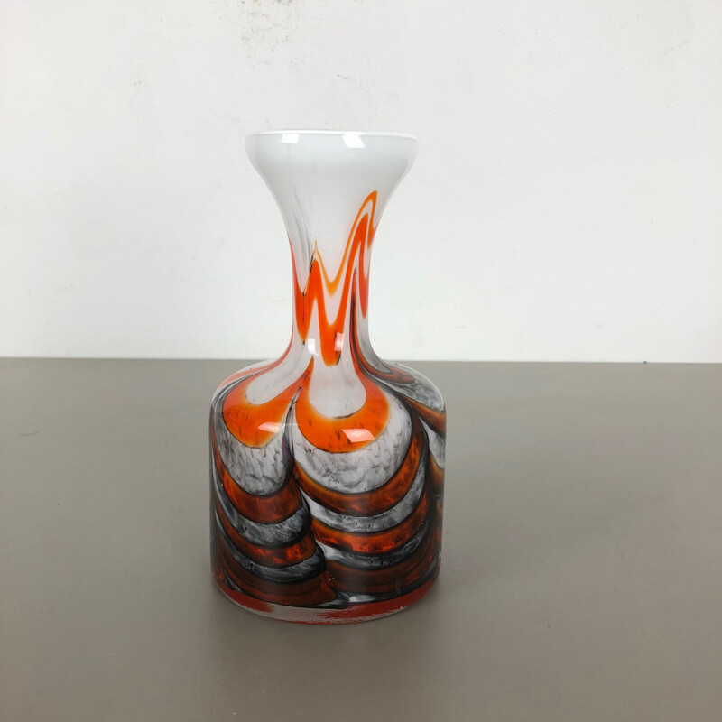 Große mehrfarbige Vintage-Vase Pop Art Opaline Florenz Italien 1970
