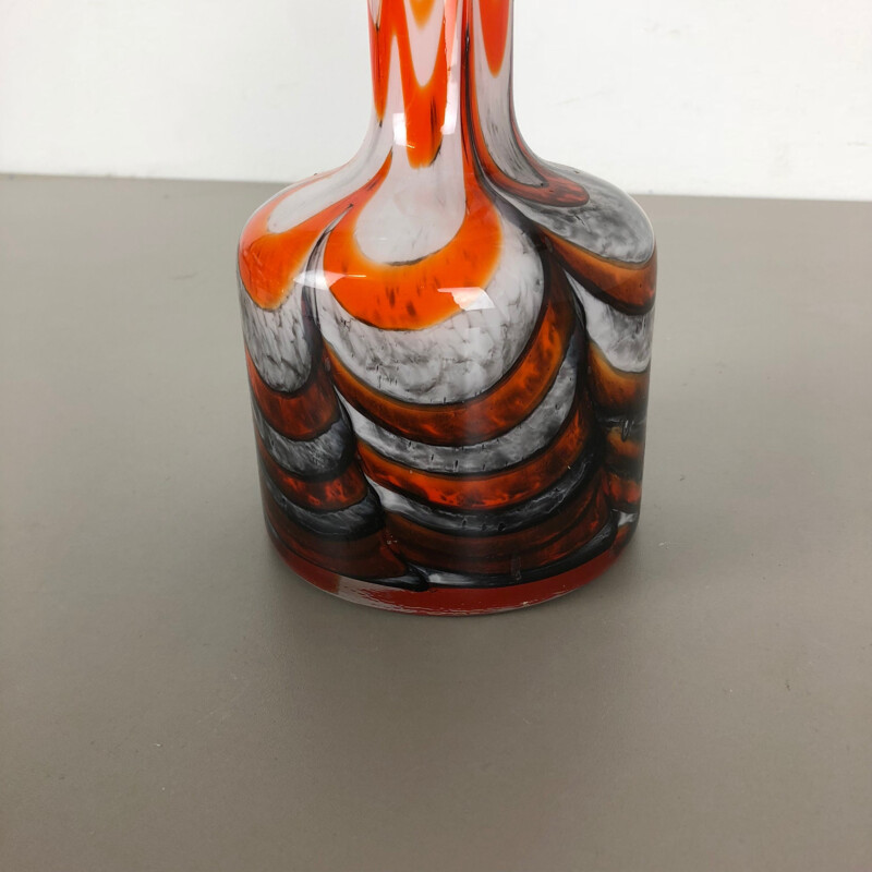 Große mehrfarbige Vintage-Vase Pop Art Opaline Florenz Italien 1970