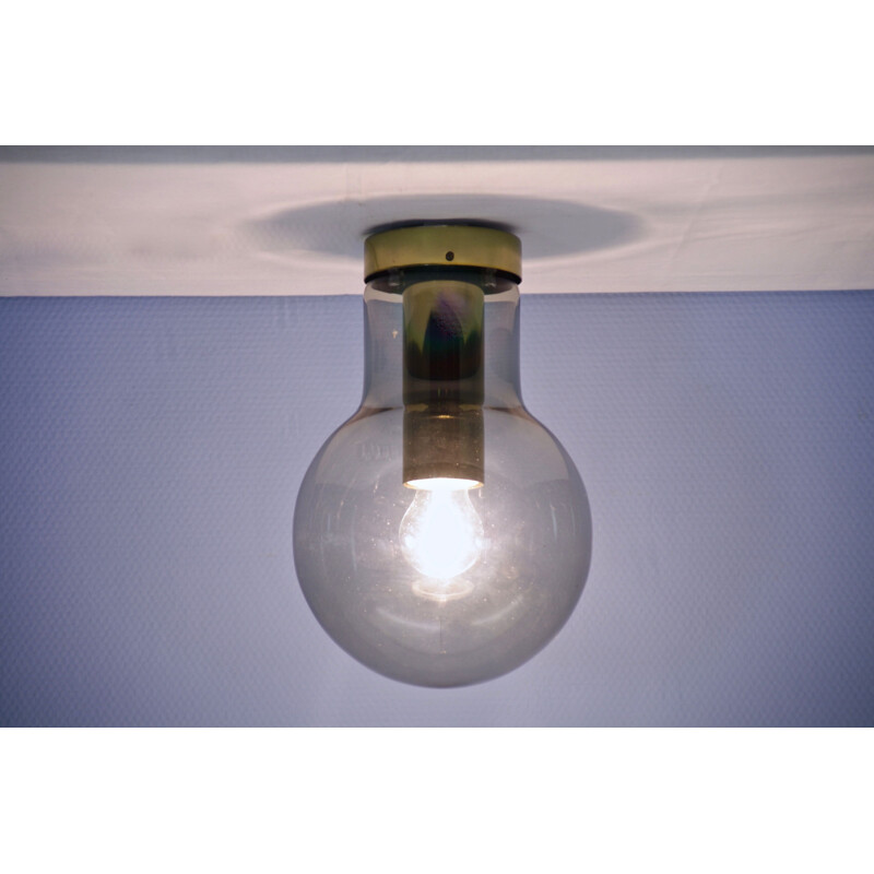 Vintage ceiling light in tinted glass by Frank Ligtelijn for Raak Amsterdam 1960s