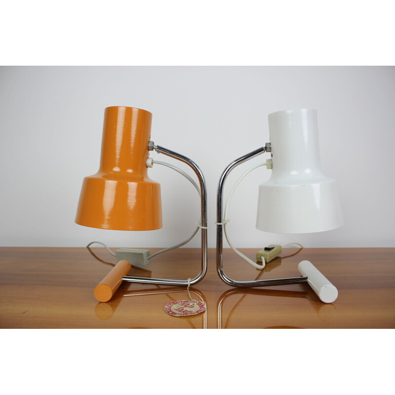 Pair of vintage table lamp by Josef Hůrka for Napako 1970s