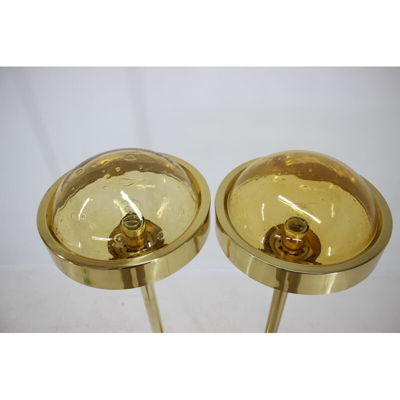 Pair of vintage Preciosa Gold Floor Lamp Czechoslovakia