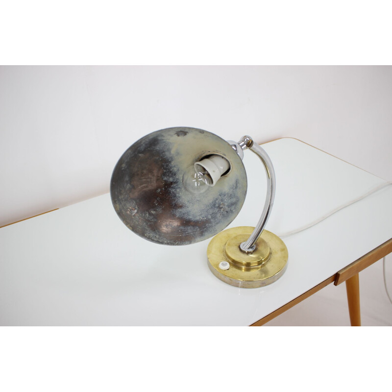 Lampe de table vintage en métal, Tchécoslovaquie 1950