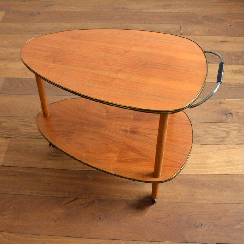 Vintage side table on casters 1950s