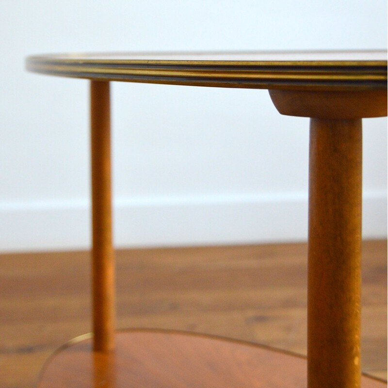 Vintage side table on casters 1950s
