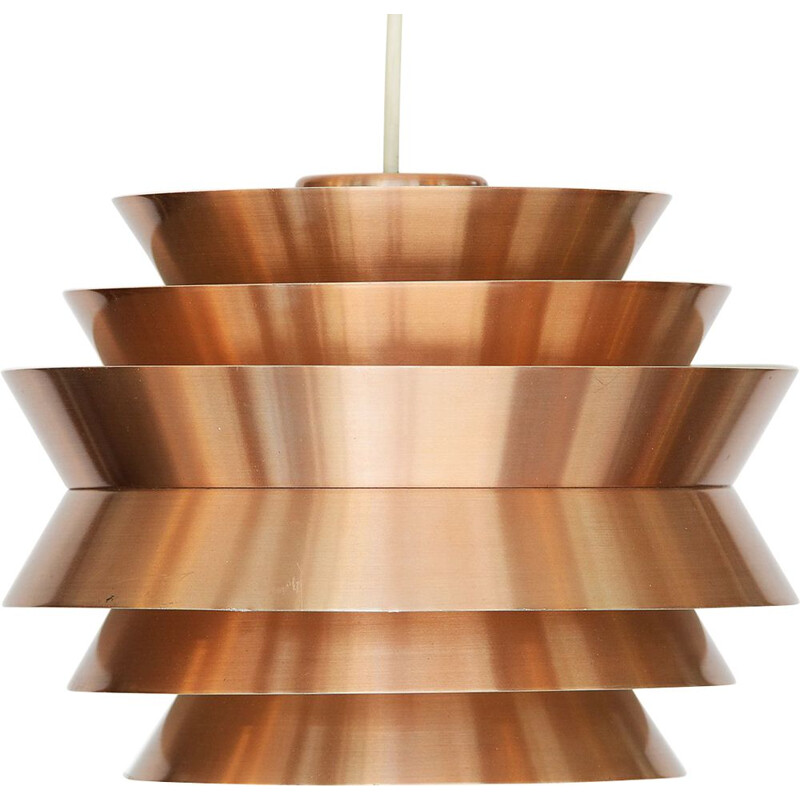 Vintage Pendant light Trava in copper aluminium by Carl Thore for Granhaga Metallindustri Sweden 1960s