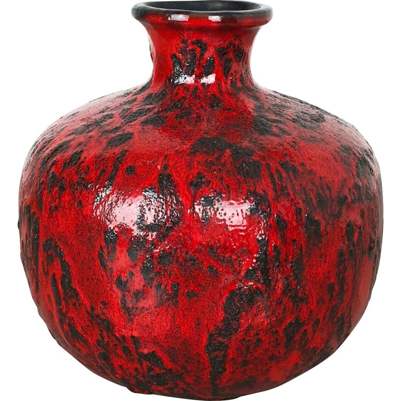 Vase vintage fat lava en céramique de Gräflich Ortenburg, Allemagne 1960