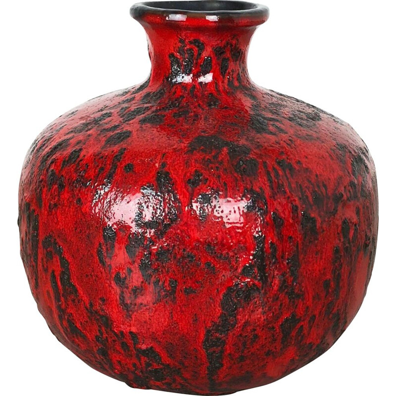 Vintage fat lava ceramic vase from Gräflich Ortenburg, Germany 1960