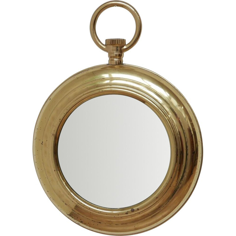 Vintage brass mirror, France 1950