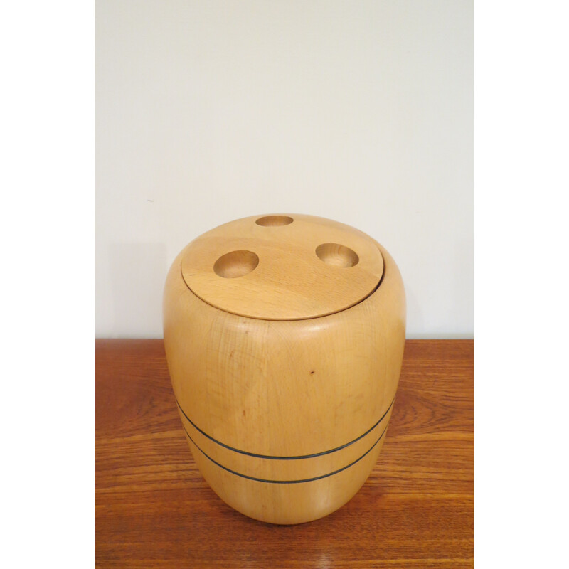 Danish ice bucket in beech, Richard NISSEN - 1960s