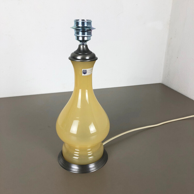Lámpara de mesa vintage de cristal de Murano y metal de Cenedese Vetri, Italia 1960