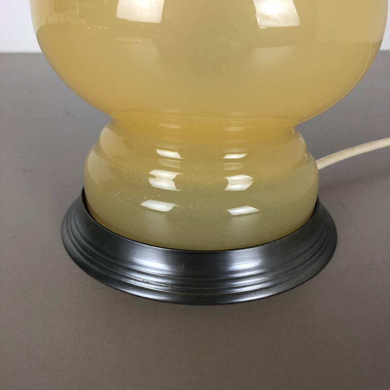 Lámpara de mesa vintage de cristal de Murano y metal de Cenedese Vetri, Italia 1960