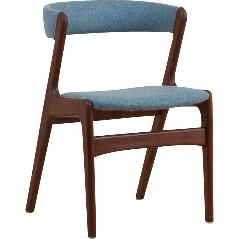 Fauteuil vintage Kai Kristiansen en teck bleu Danemark 1960