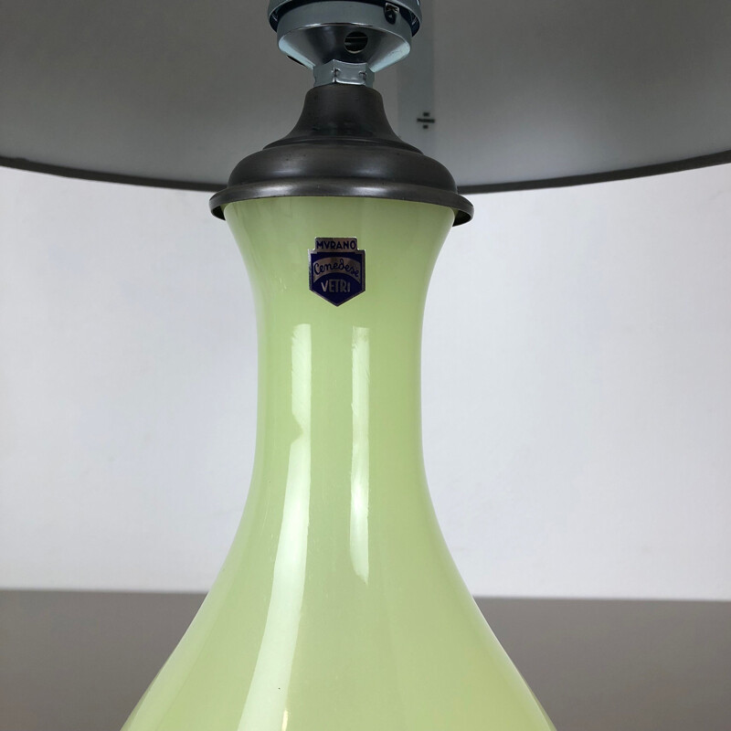 Vintage opaline murano glass lamp by Cenedese Vetri, Italy 1960