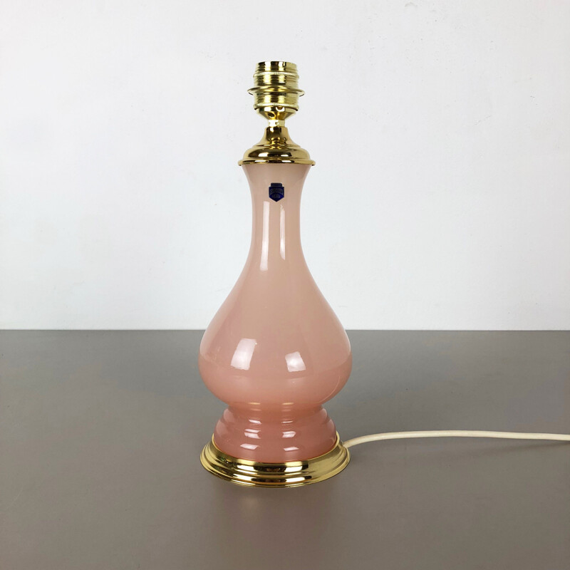 Lámpara de sobremesa vintage de cristal de Murano Rosa Cenedese Vetri 1960
