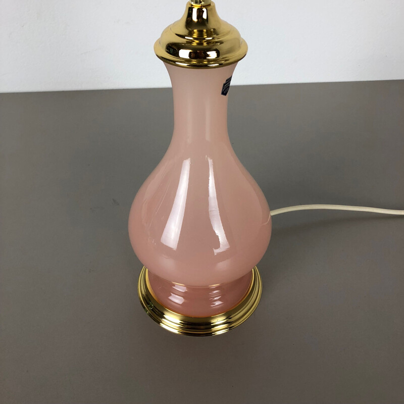 Lámpara de sobremesa vintage de cristal de Murano Rosa Cenedese Vetri 1960