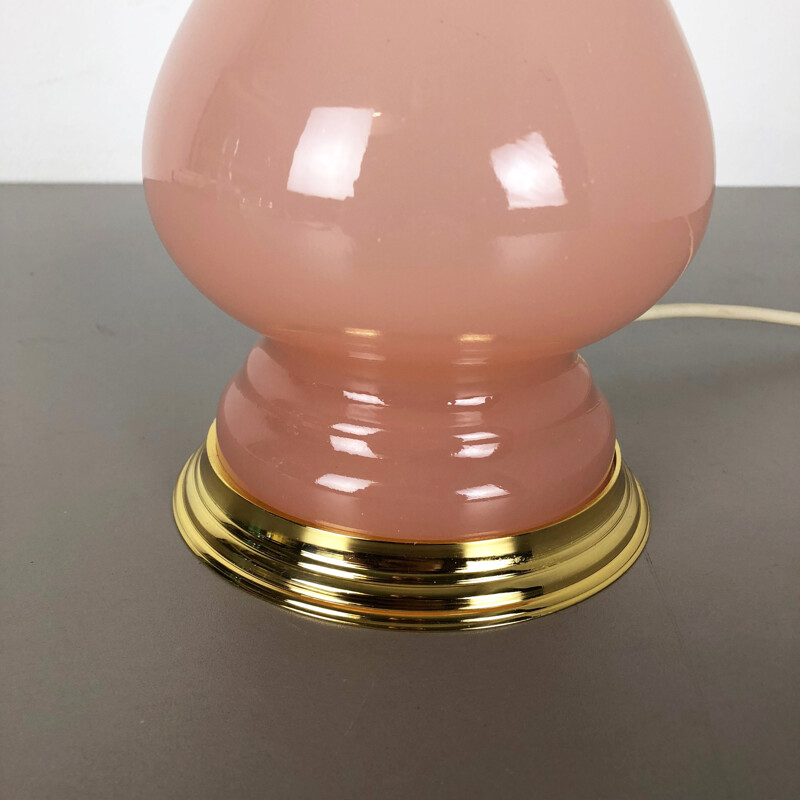 Lámpara de sobremesa vintage de cristal de Murano Rosa Cenedese Vetri 1960