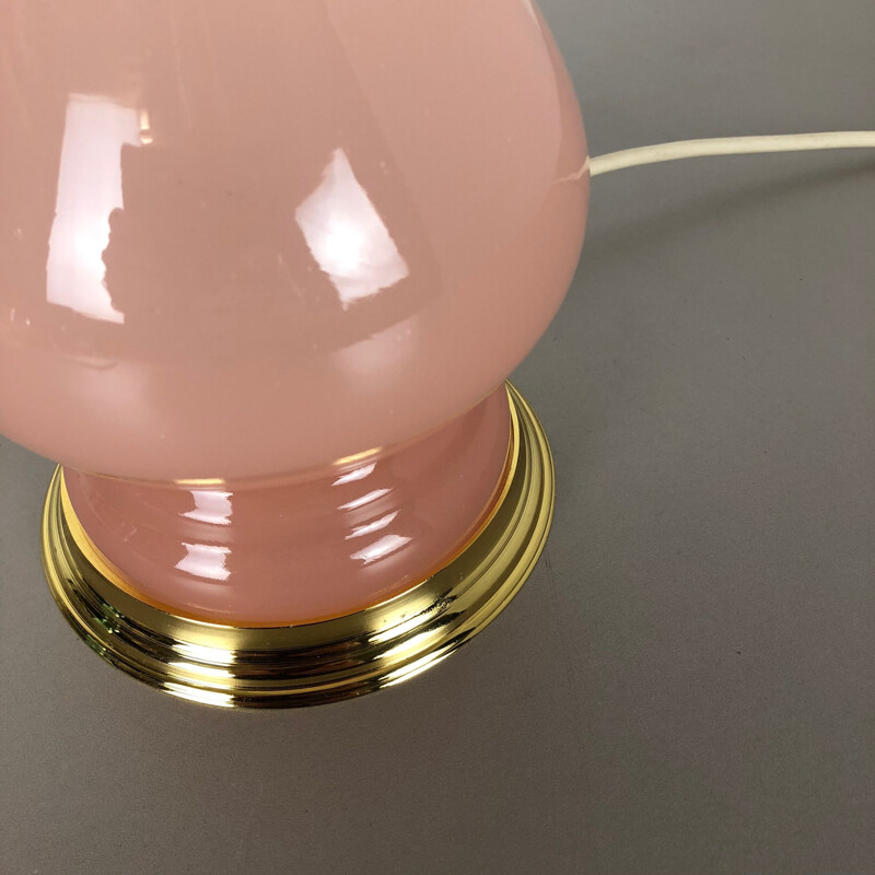 Lampada da tavolo vintage in vetro opalino di Murano Rosa Cenedese Vetri 1960