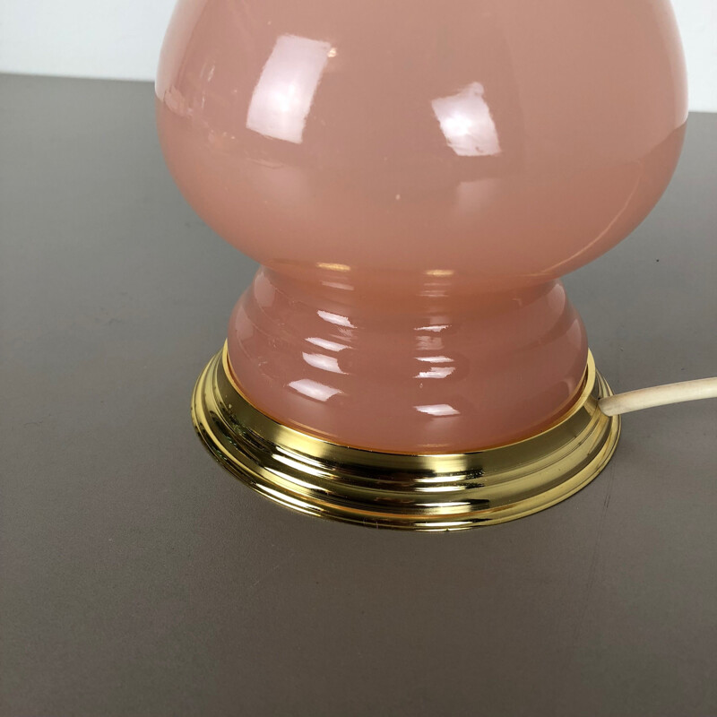 Lámpara de sobremesa vintage de cristal de Murano Rosa Cenedese Vetri 1960
