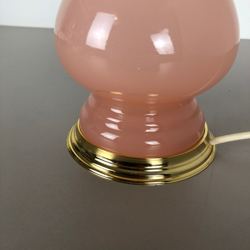 Vintage New Old Stock Opaline Murano Glass Rose Table Desk Light Cenedese Vetri 1960s