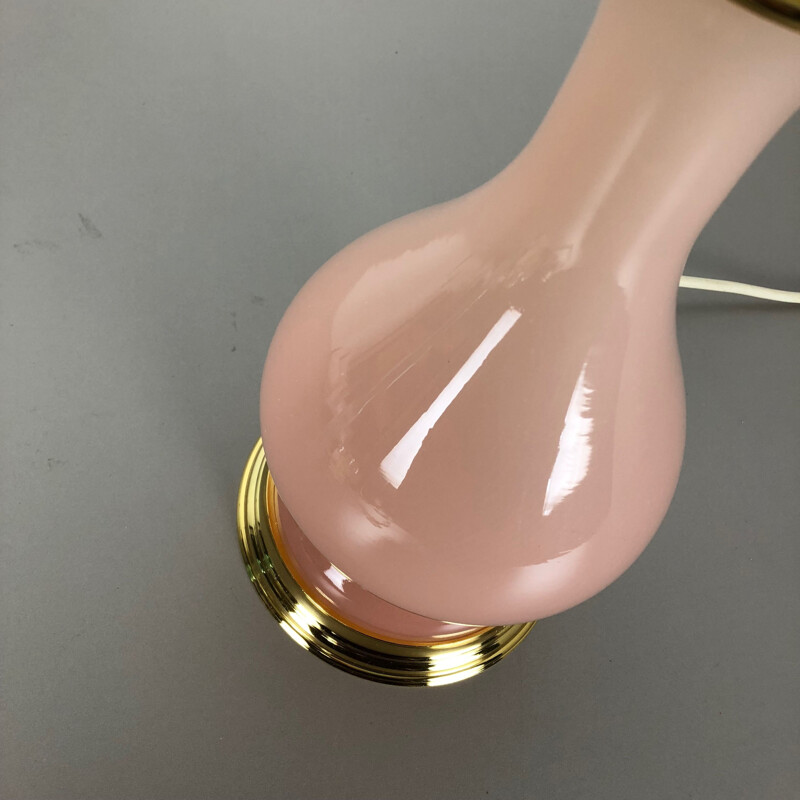 Vintage Opaline Murano glas tafellamp Roze Cenedese Vetri 1960