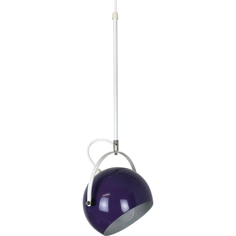 Vintage Adjustable Pop Art Panton Hanging Light with Purple Spot Germany 1970s