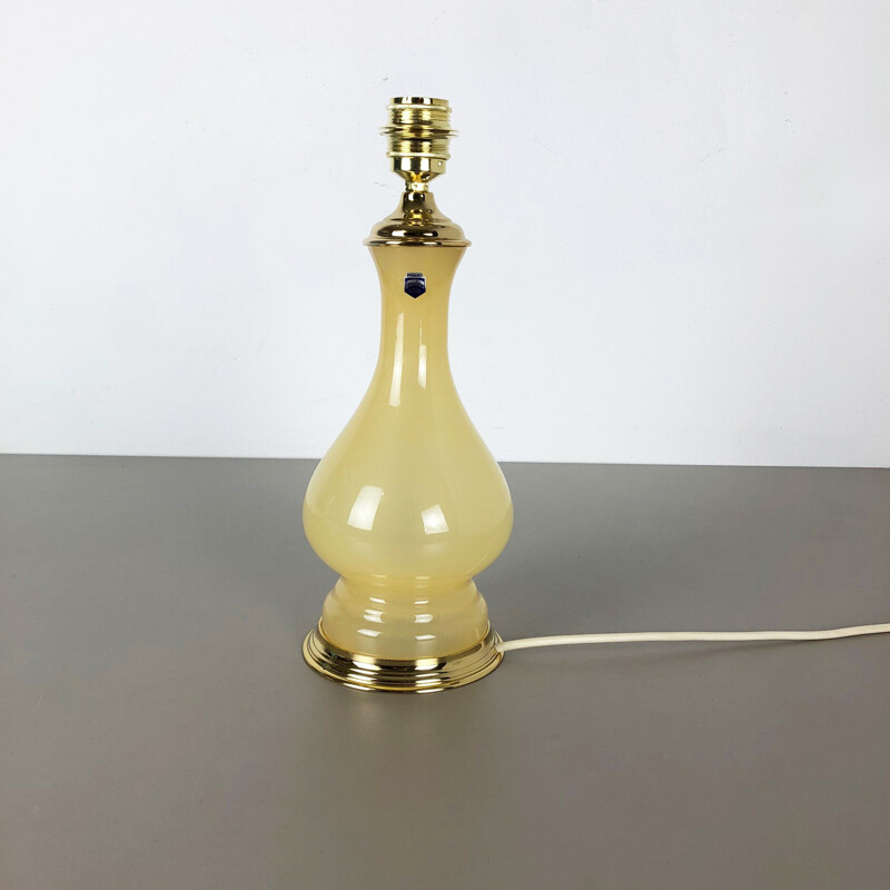 Oude opaal murano glazen bureaulamp van Cenedese Vetri, Italië 1960