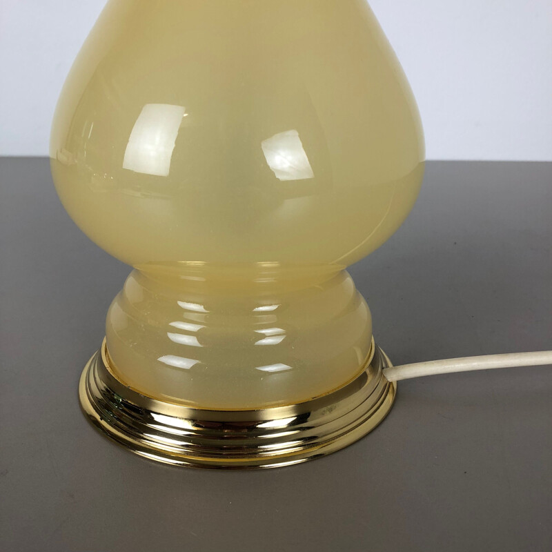 Vintage opal murano glass desk lamp by Cenedese Vetri, Italy 1960