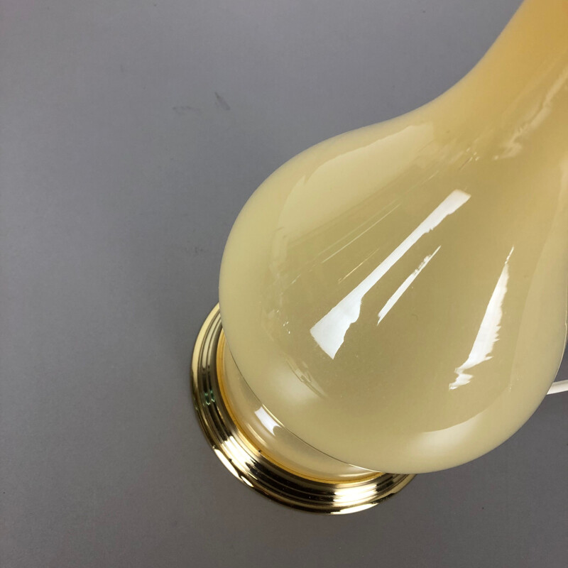 Vintage opal murano glass desk lamp by Cenedese Vetri, Italy 1960