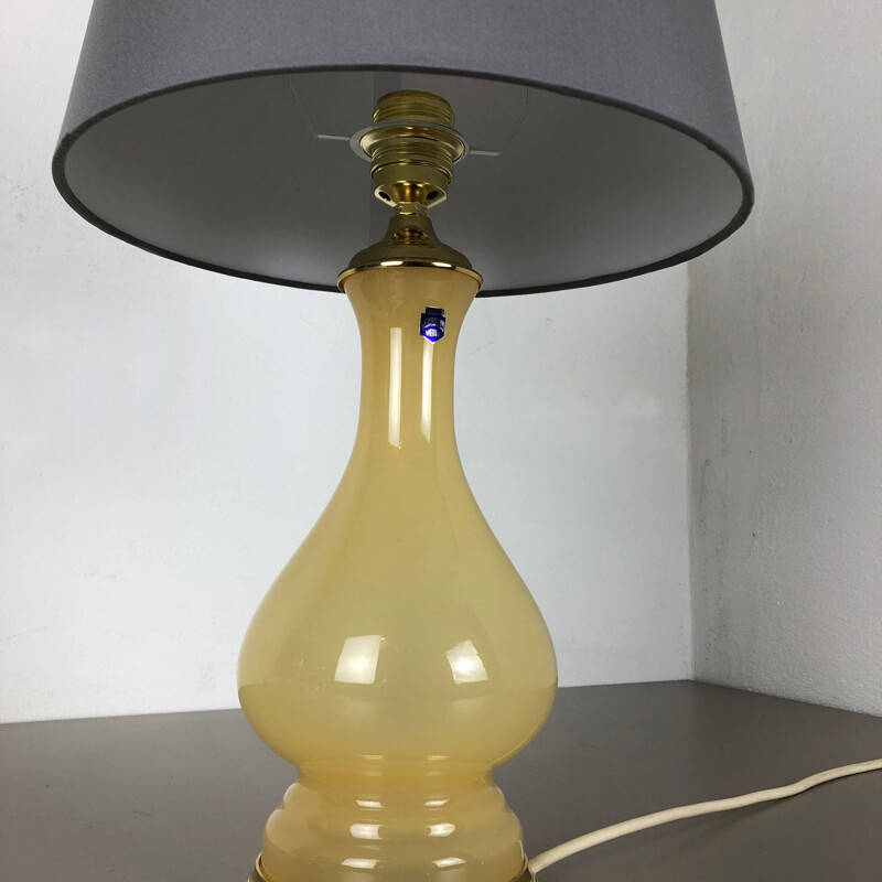 Lampada da tavolo vintage in vetro di murano opalino di Cenedese Vetri, Italia 1960