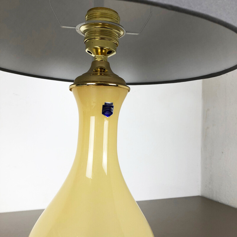 Lampada da tavolo vintage in vetro di murano opalino di Cenedese Vetri, Italia 1960