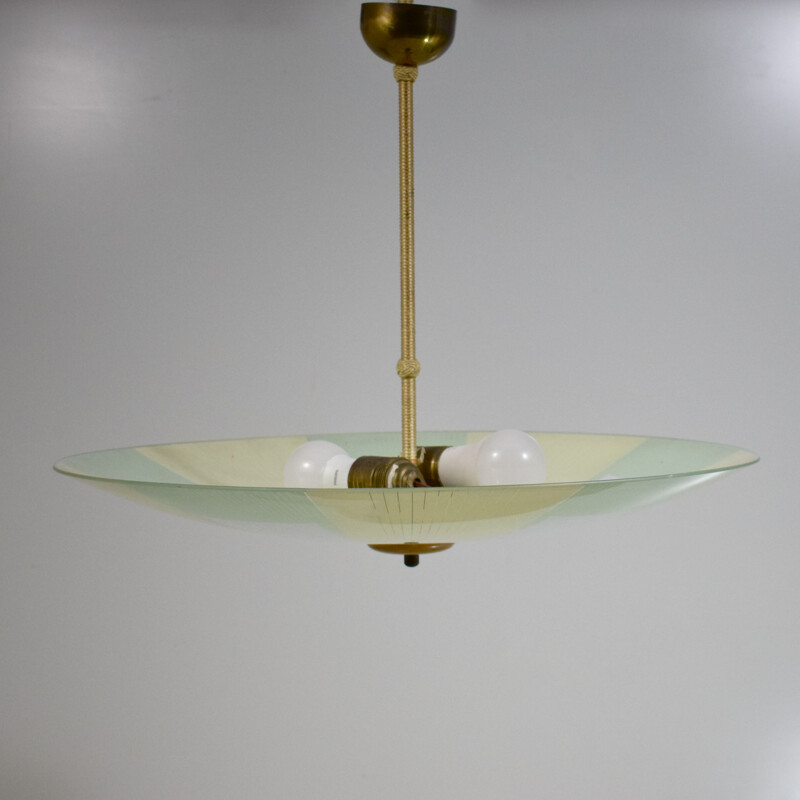 Vintage glazen hanglamp, 1940