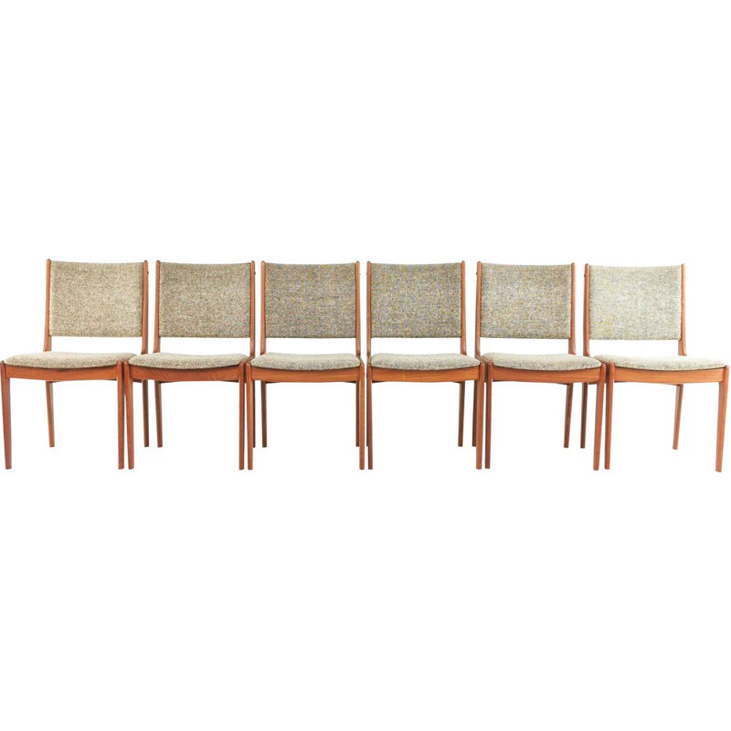 Set of 6 vintage Johannes Andersen Teak Dining Chairs Danish 1960s