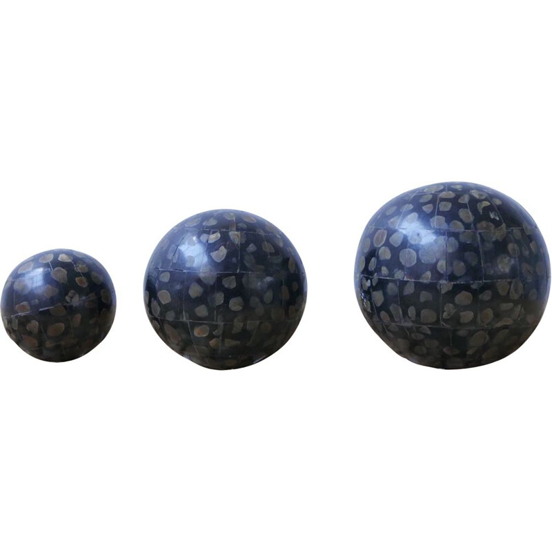 Set of 3 Mid-Century Decorative Balls Desk Curios