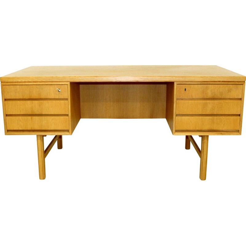 Vintage oak desk Sweden 1960s