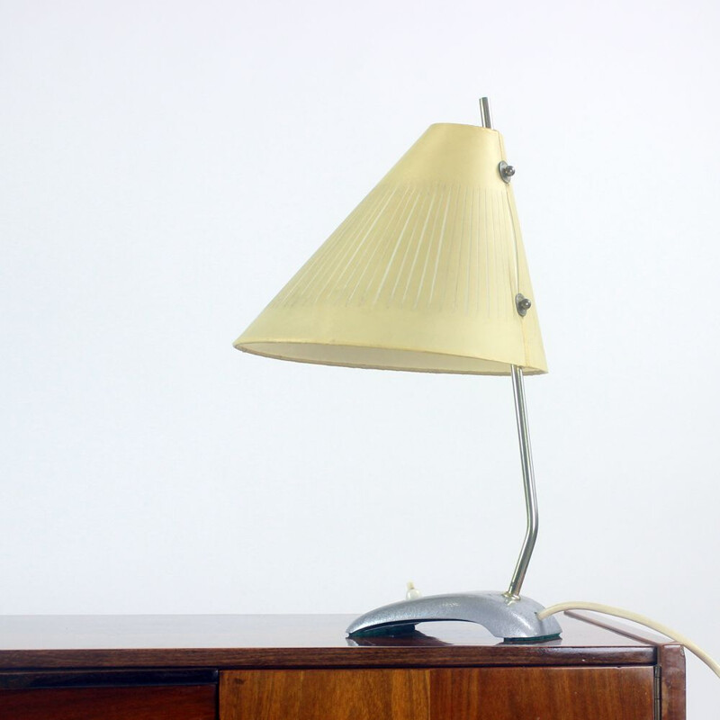 Lampe de table vintage en laiton, Tchécoslovaquie 1950