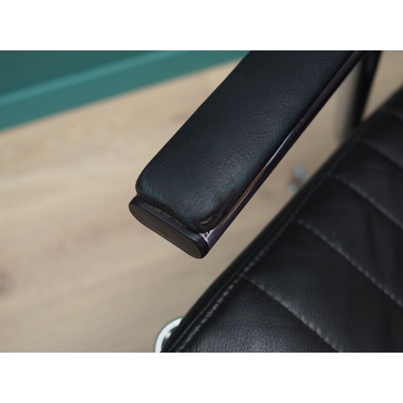 Vintage Leather swivel armchair Bolia Danish 1970s