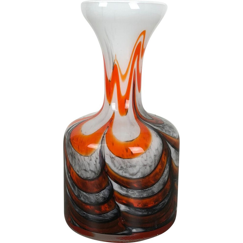 Große mehrfarbige Vintage-Vase Pop Art Opaline Florenz Italien 1970