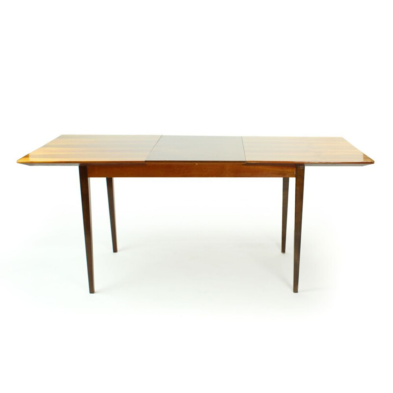 Large vintage Extendable Dining Table In Mahogany By Interier Praha Czechoslovakia 1960s