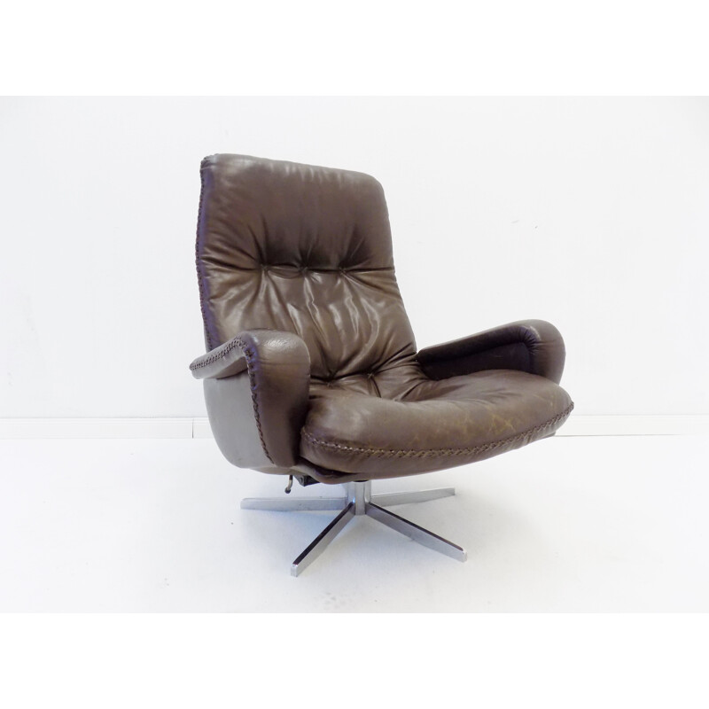 Vintage De Sede dark brown leather armchair