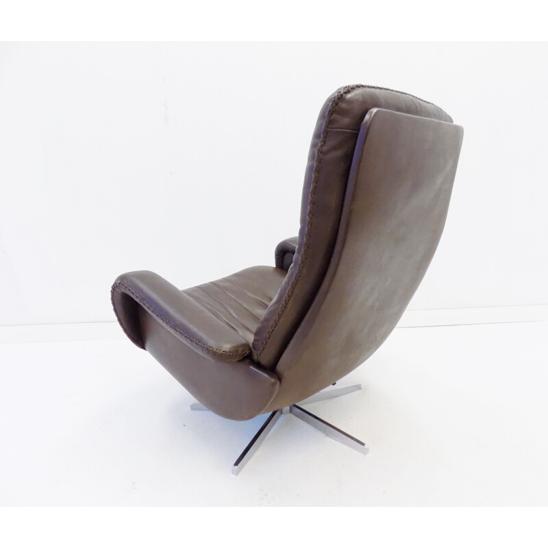 Vintage De Sede dark brown leather armchair