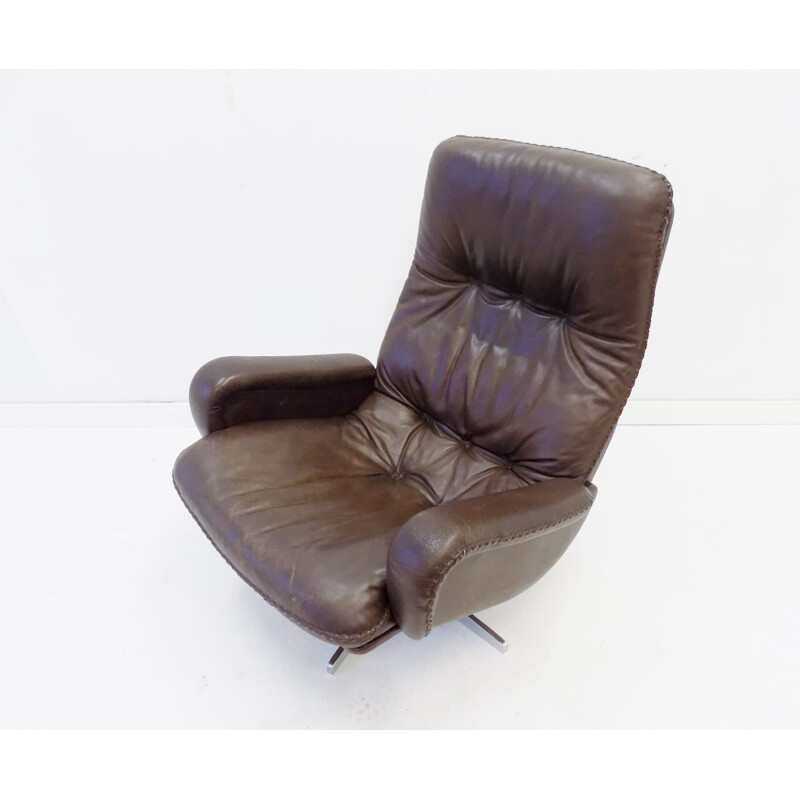 Vintage De Sede dark brown leather armchair