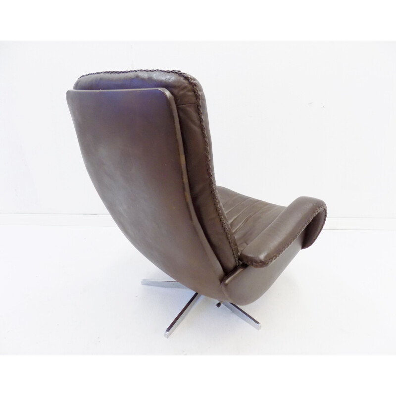 Vintage De Sede dark brown leather armchair