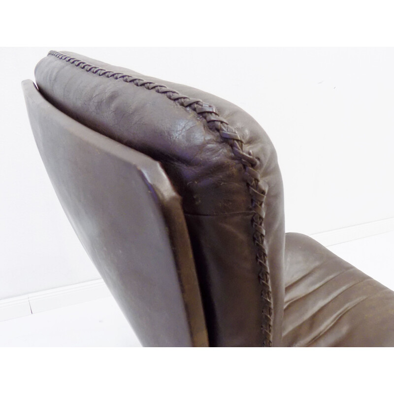 Vintage De Sede dark brown leather armchair