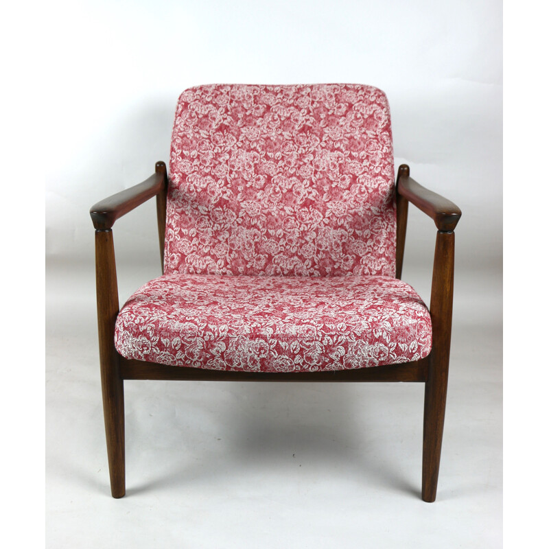 Pair of Vintage Red Rose Armchair by Edmund Homa 1970s