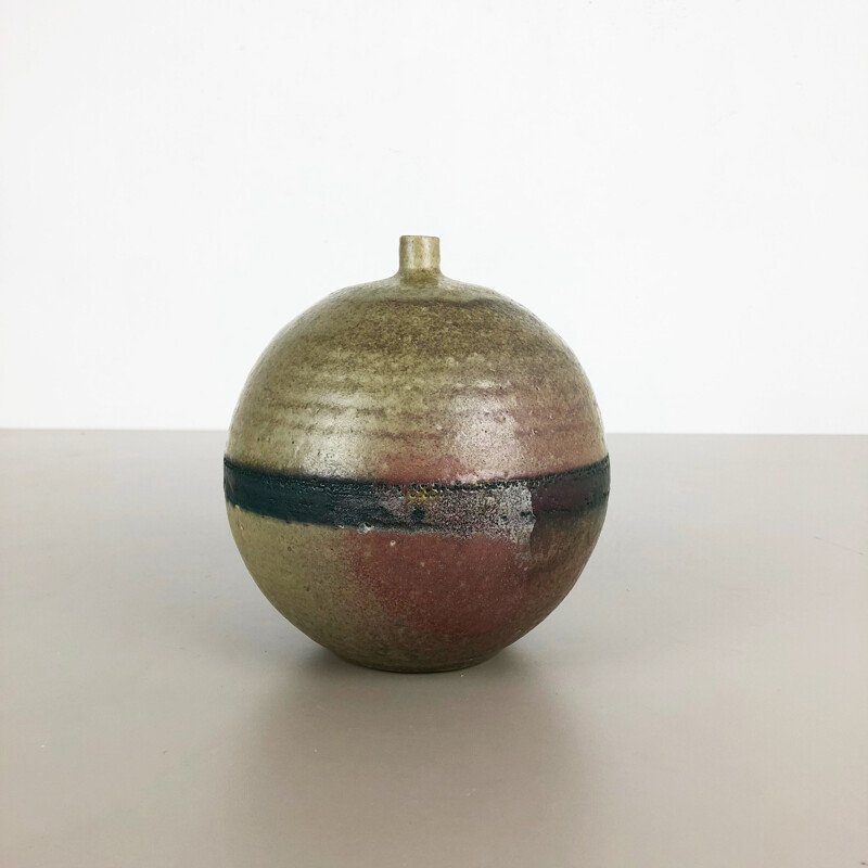 Vintage Original Ceramic Studio Pottery Vase by Piet Knepper for Mobach Netherlands 1960s