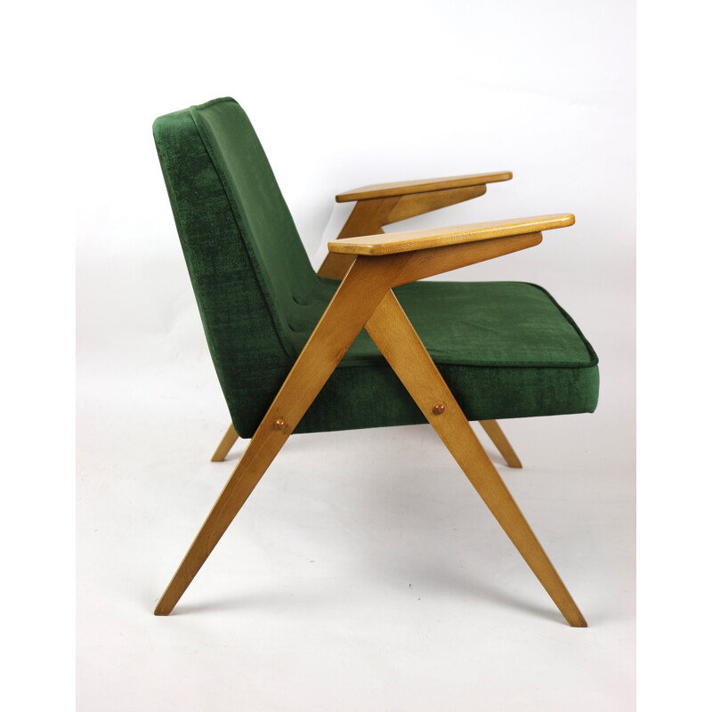 Vintage Green Bunny Chameleon Armchair by Józef Chierowski 1970s