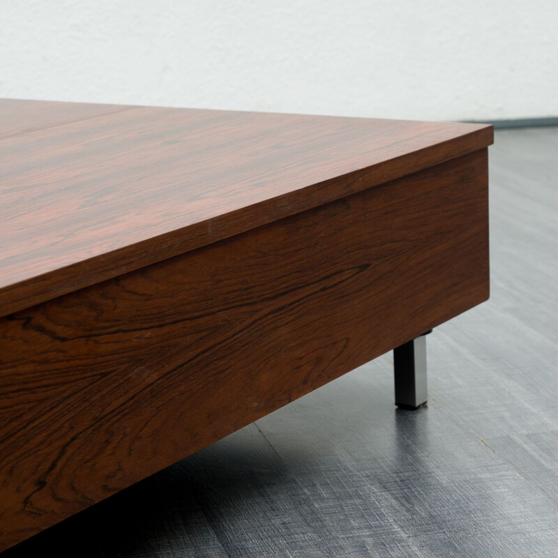 VIntage cubical coffeetable with fold-out function rosewood 1970s