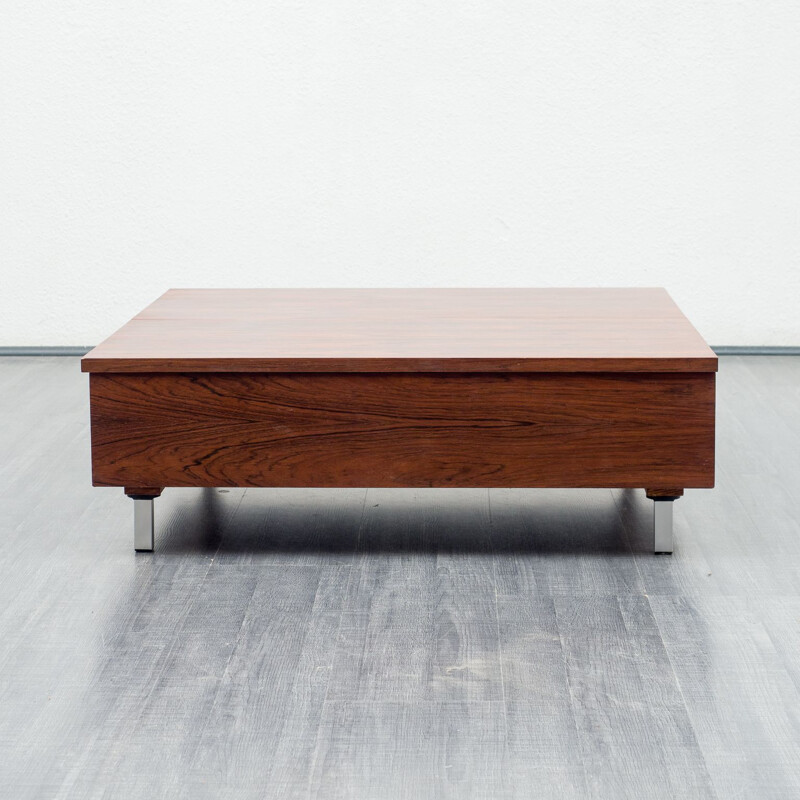 VIntage cubical coffeetable with fold-out function rosewood 1970s