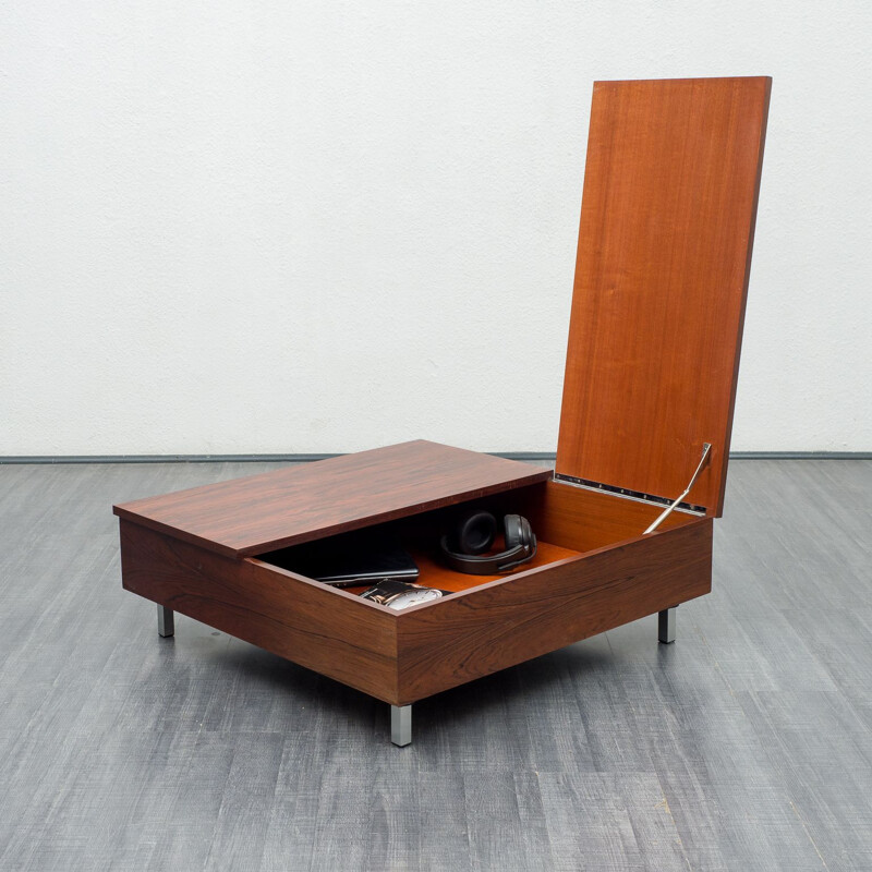 VIntage cubical coffeetable with fold-out function rosewood 1970s