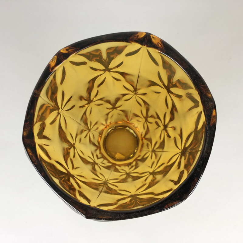 Vaso vintage in vetro ambrato, 1970